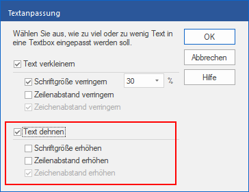 dialog - text fitting - stretch