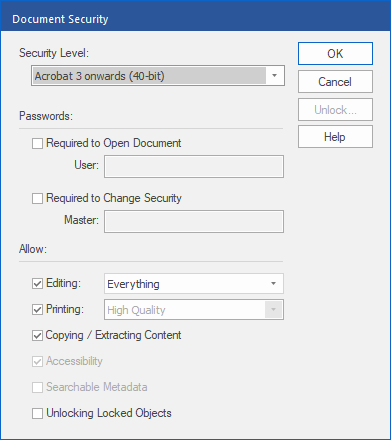 dialog - security