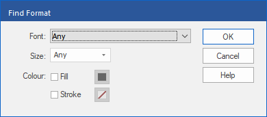 dialog - find format