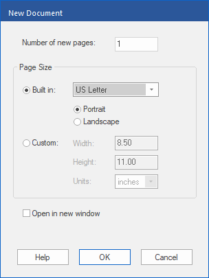 dialog - new document