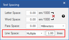 dialog - text spacing - line