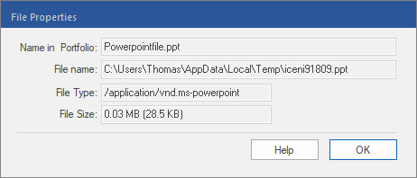 dialog - portfolio - properties