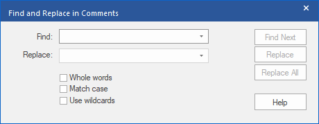 dialog - comments - find
