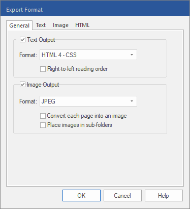dialog - export - format