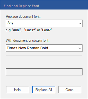 dialog - replace fonts